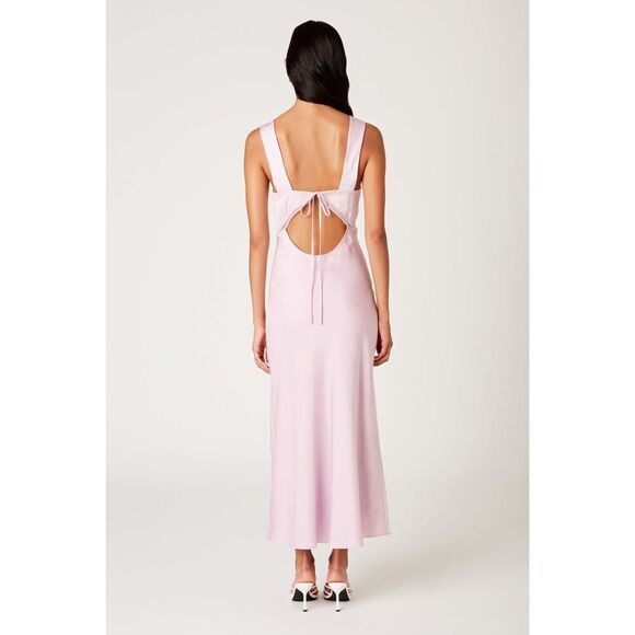 NIA Rosario vintage Inspired Satin slip Midi Dress in Pink size S NWT$108 - Picture 5 of 7